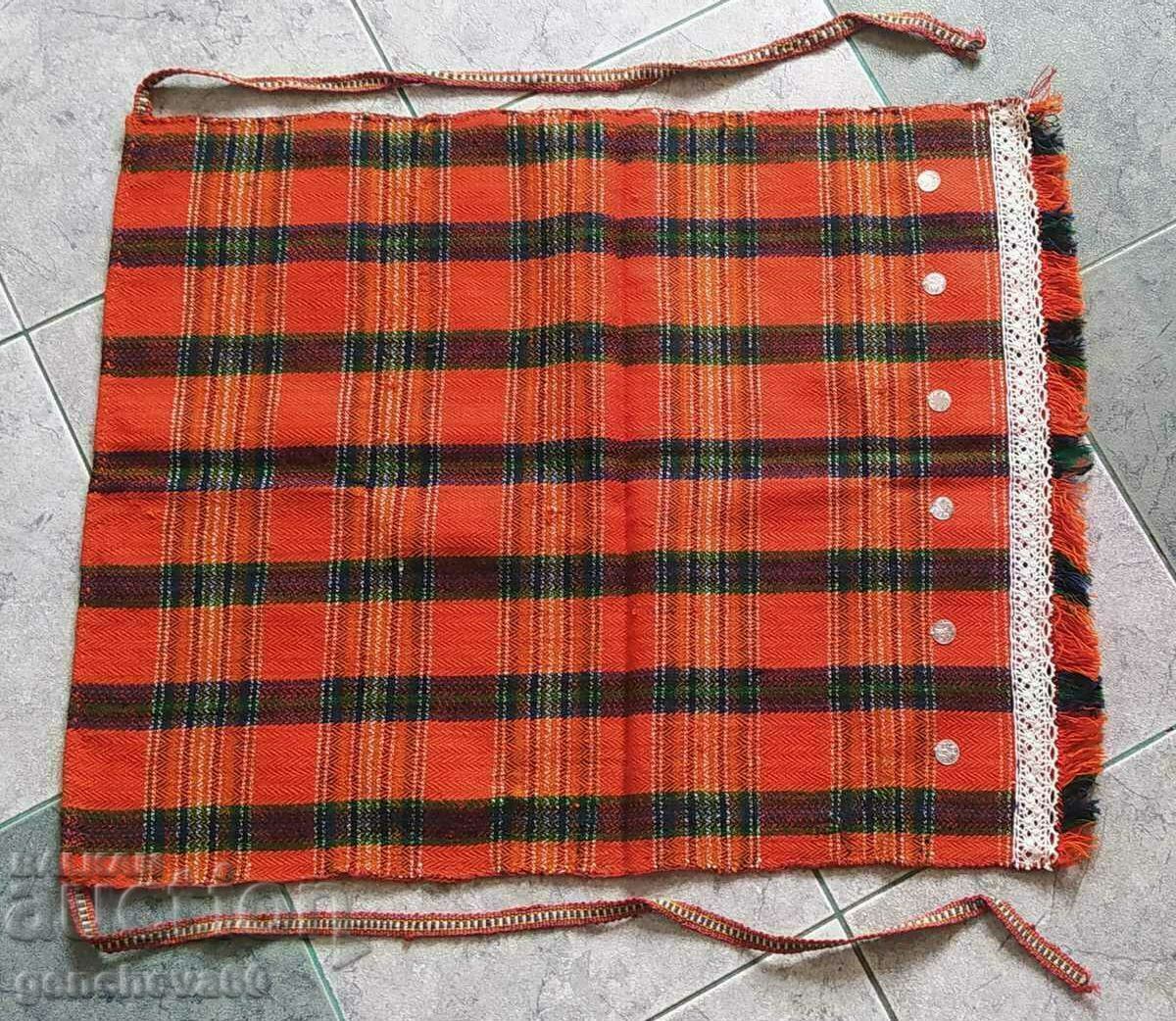 Authentic orange woven apron with silver coins