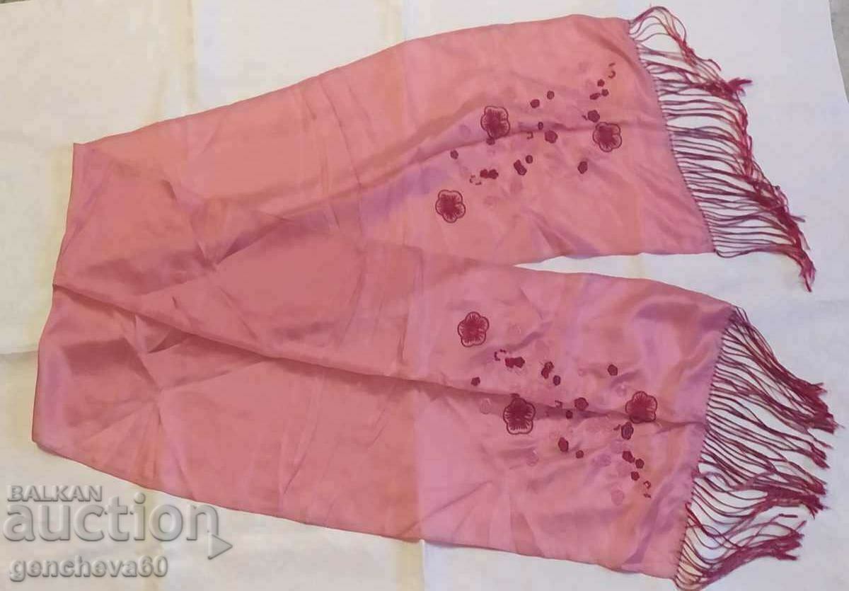 Original silk scarf, embroidered with fringe with price 15.00 BGN | € 7.67 Original silk scarf, embroidered with fringe with price 15.00 BGN | € 7.67