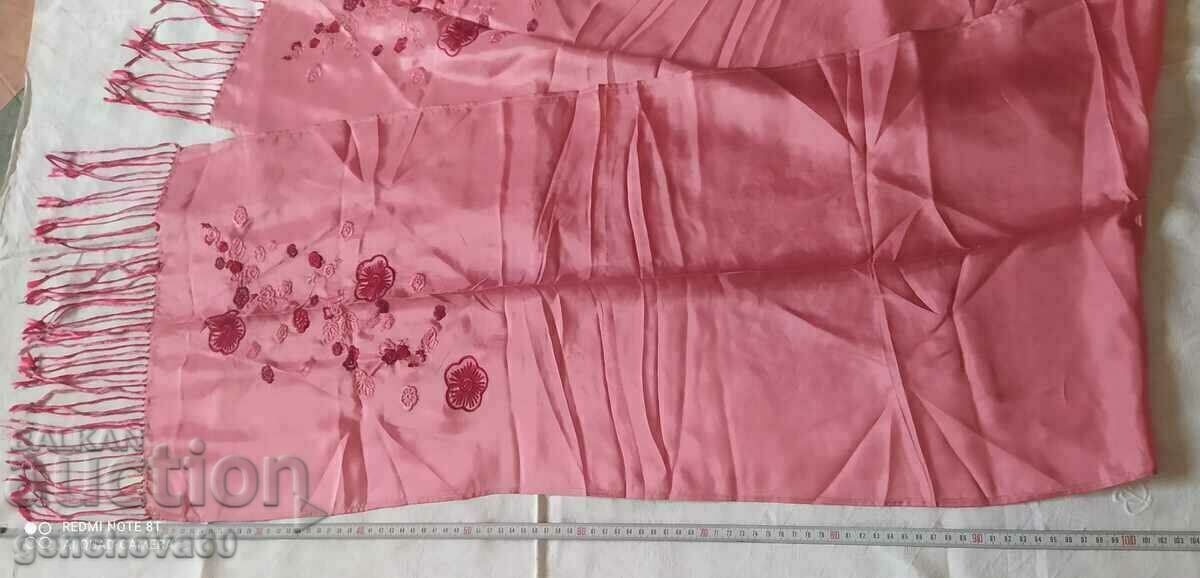 Original silk scarf, embroidered with fringe - 6