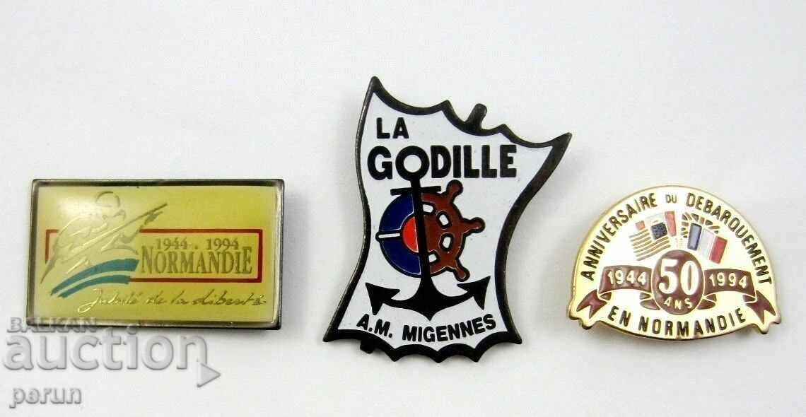 French military badges-Lot of 3 pieces