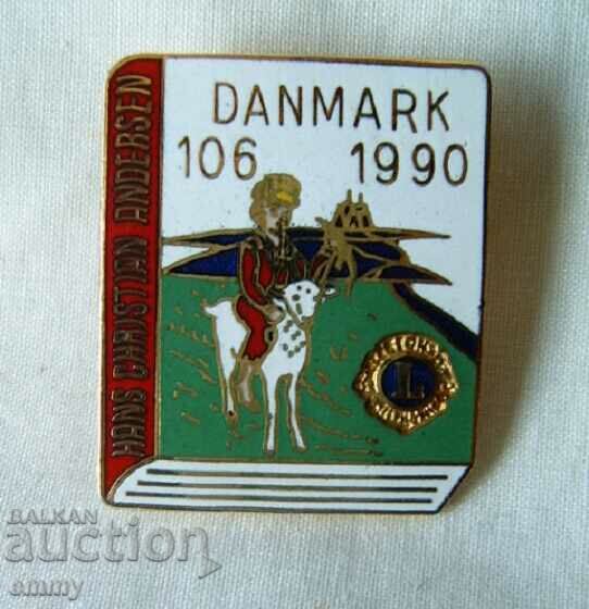 Badge - Hans Christian Andersen, Denmark. Email.