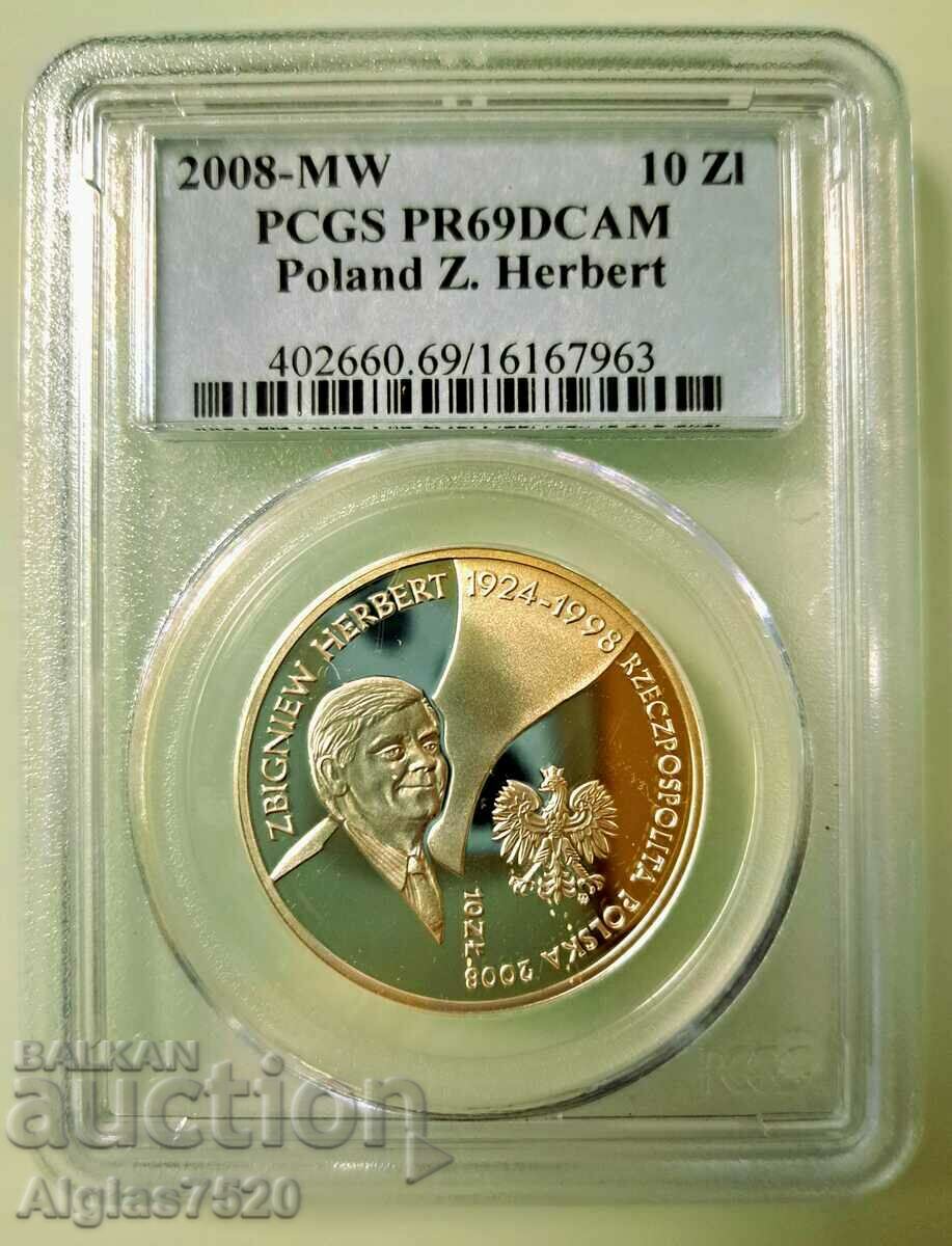 10 zlotys 2008/ silver/- PR 69 Cameo-Poland