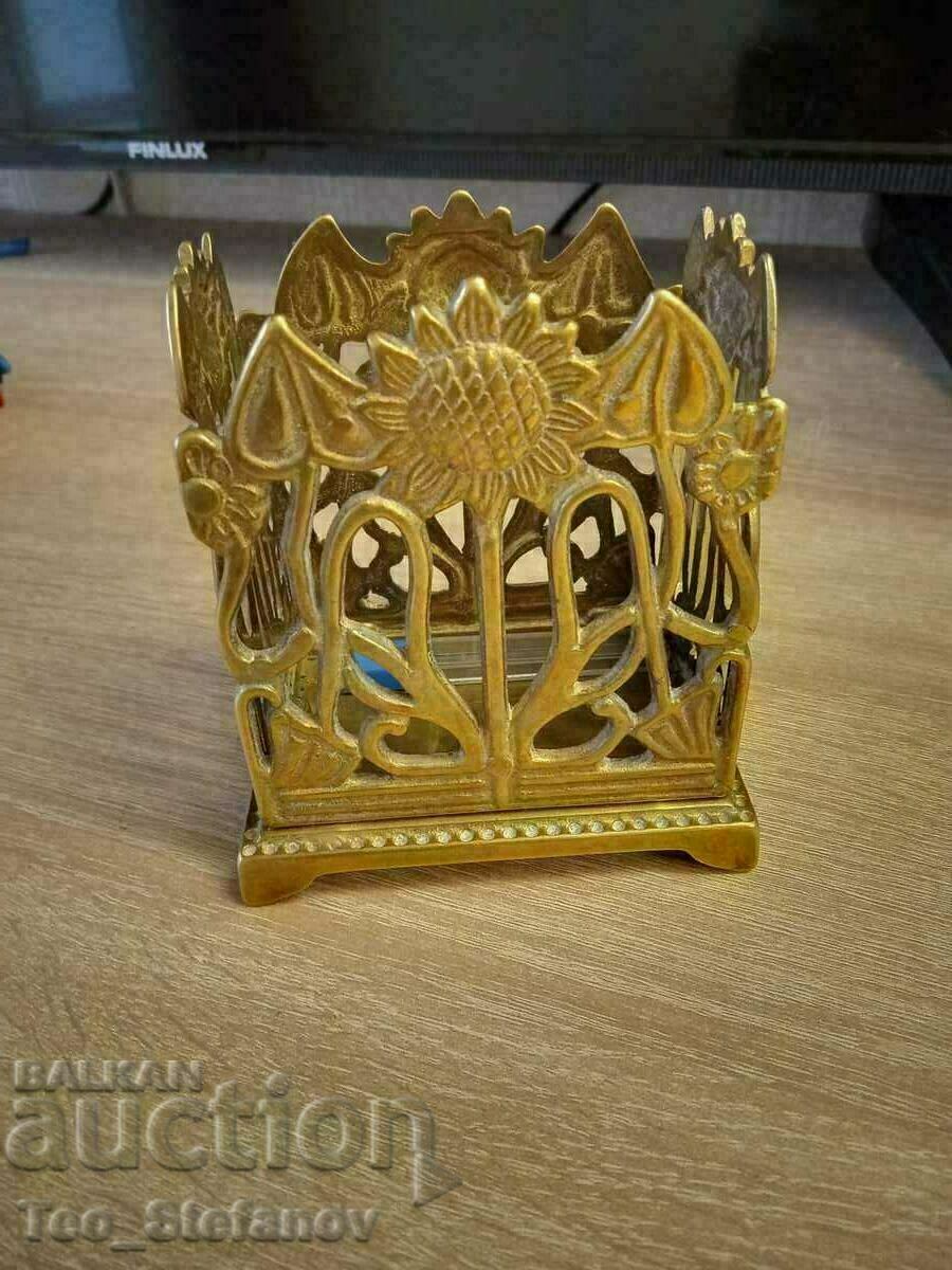 Beautiful brass desk box, pencil holder