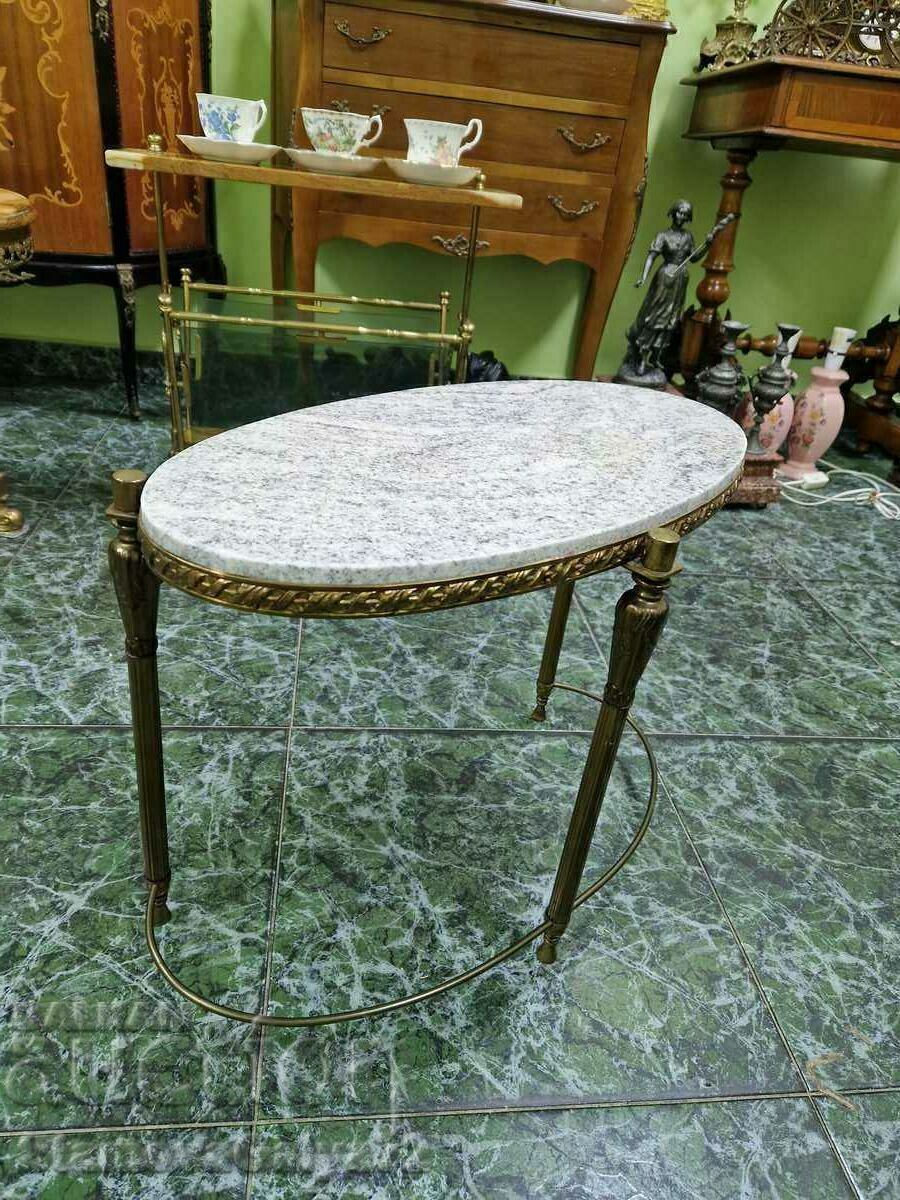 Licitație O măsuță de cafea antică minunată din bronz belgian