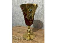 vintage Tre Fuochi Murano glass wine glass