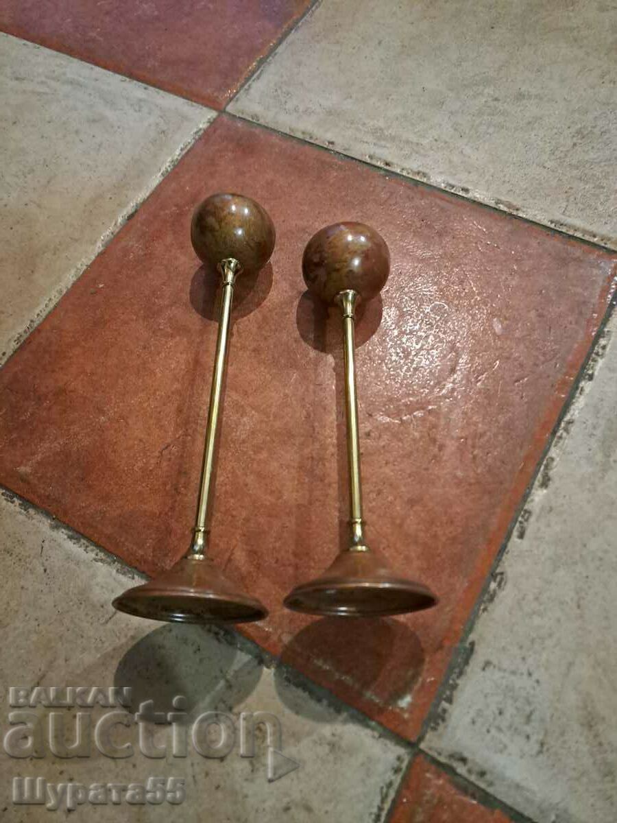 Priest 2 pcs. Copper and BRASS 25 cm. 7 5 cm. Priest 2 pcs. Copper and BRASS 25 cm. 7 5 cm.
