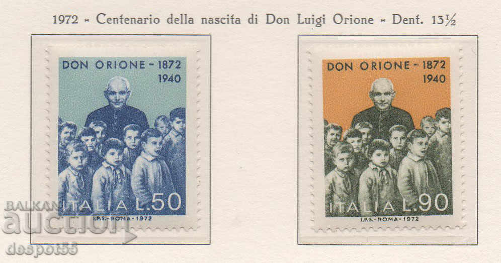 1972. Италия. 100-годишнината от рождението на Дон Орионе.