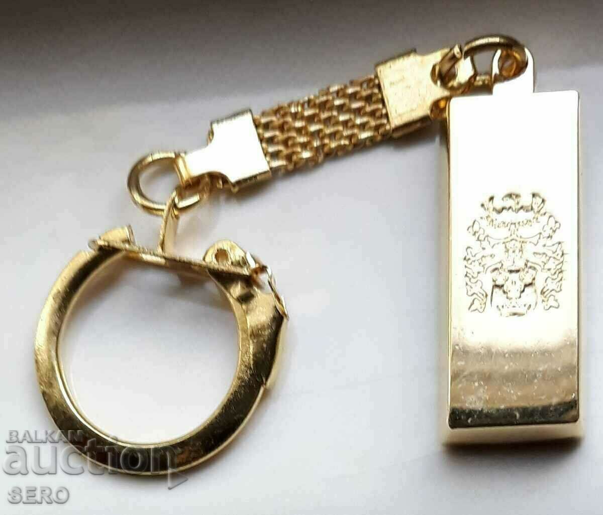 Keychain bar - gold-plated