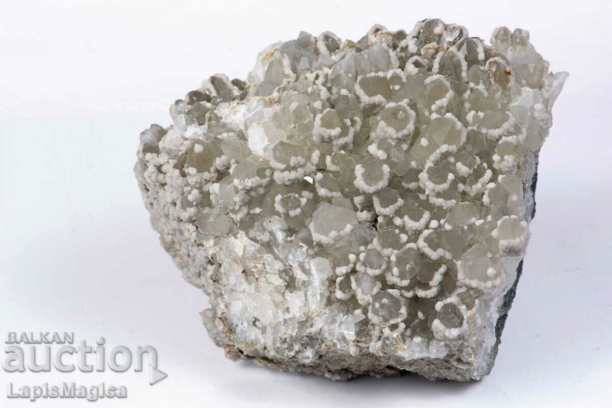 Large Quartz with calcite and pyrite druse 1.2kg