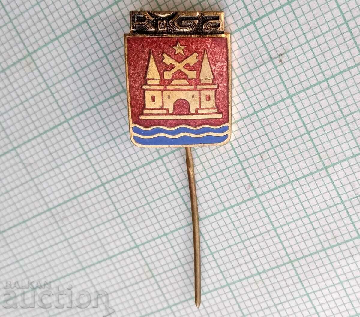 Auction 14850 Badge - coat of arms of the city of Riga Latvia - bronze enamel Auction 14850 Badge - coat of arms of the city of Riga Latvia - bronze enamel