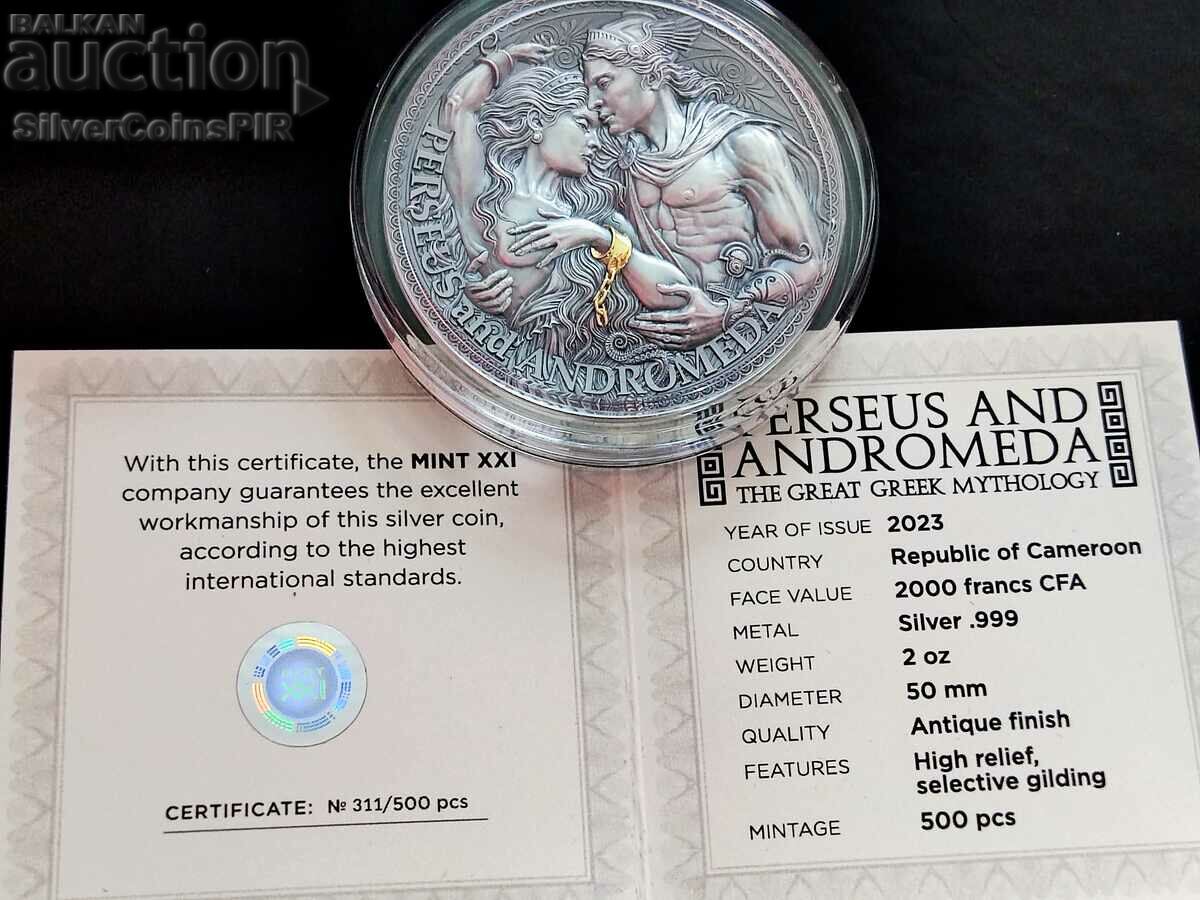 Auction Silver 2 Oz Perseus and Andromeda 2023 Greek Mythology Auction Silver 2 Oz Perseus and Andromeda 2023 Greek Mythology