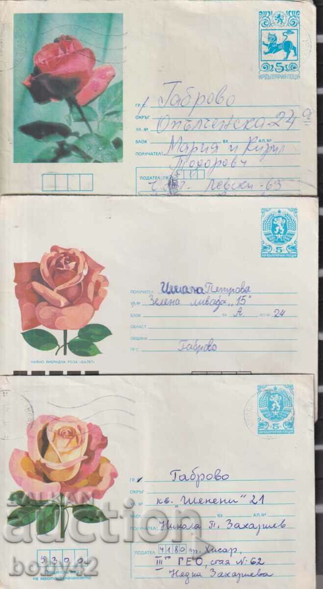 IPTZ 5 στ. flora-roses, 6 φάκελοι