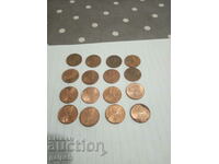 COINS LOT USA - 1 cent - 16 pcs. - BGN 2