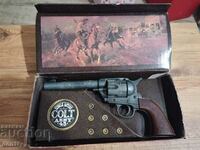 Colt 45 replica pistol with replica bullets and box