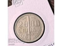 Бразилия 2 000 рейса 1935  UNC -  сребро
