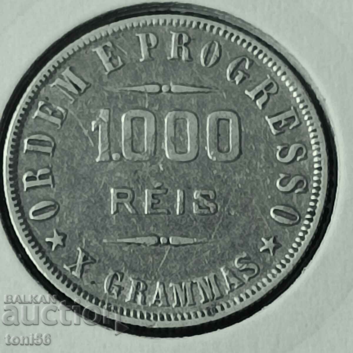 Бразилия 1 000 рейса 1911  -  сребро