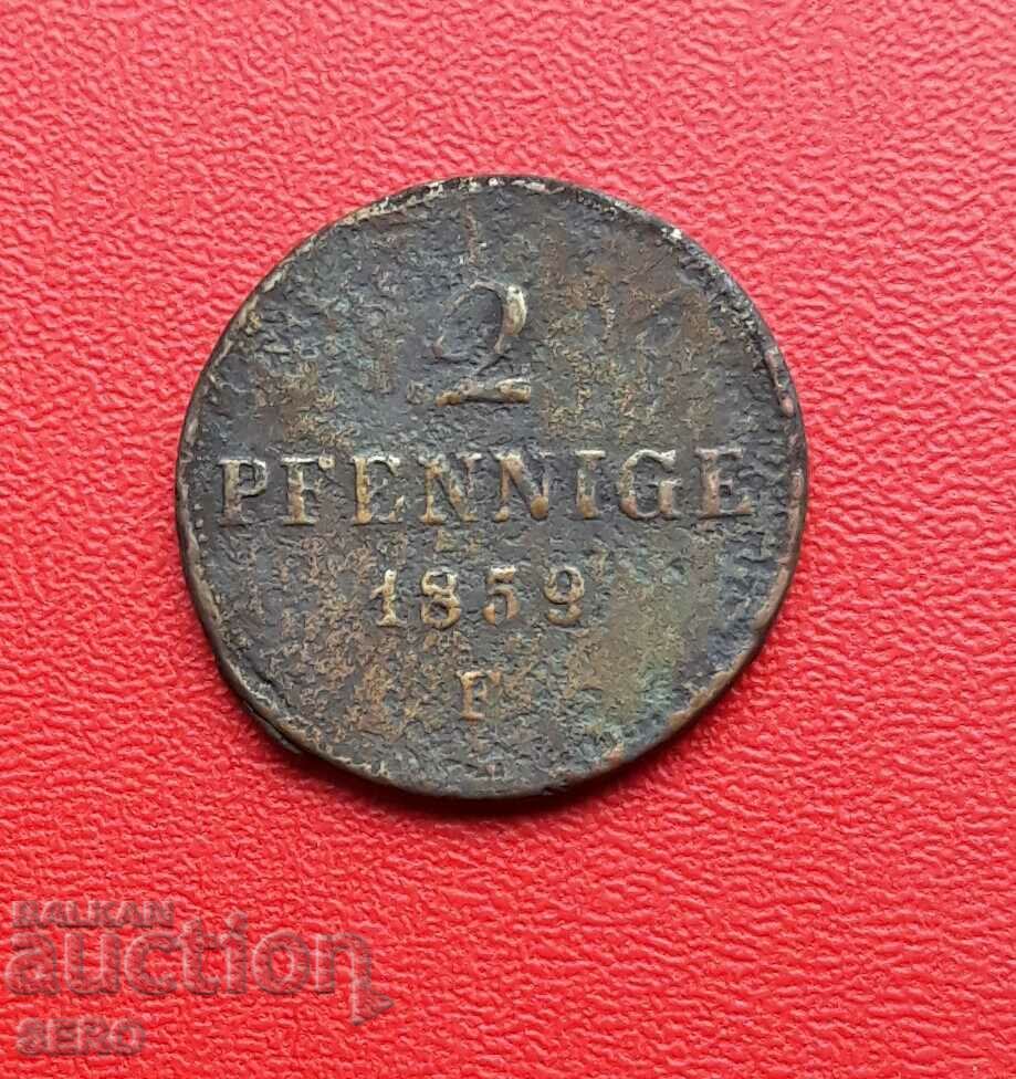 Γερμανία-Σαξονία-Μάινινγκεν-2 pfennig 1859