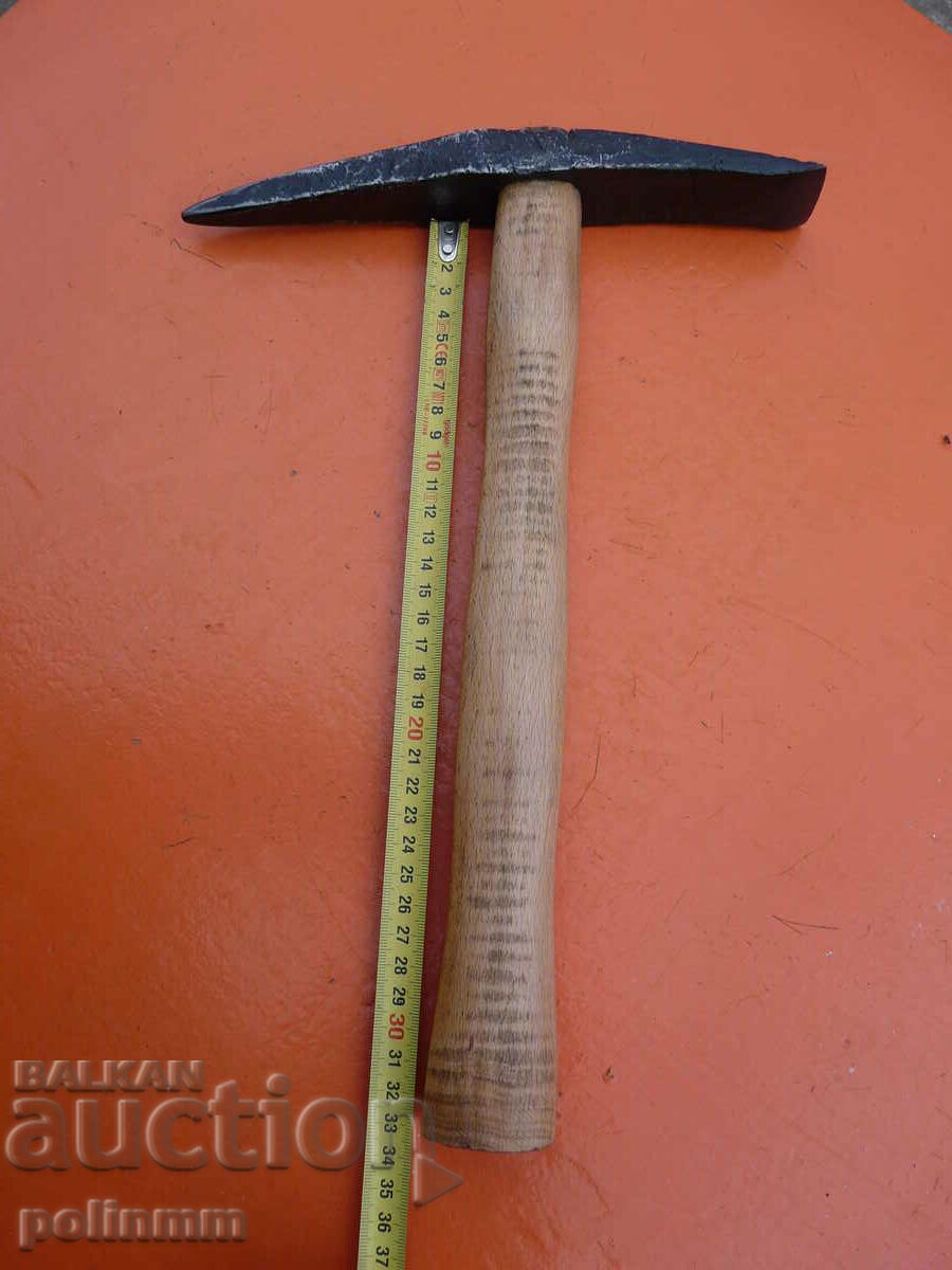 Old hand forged mason's hammer - 241