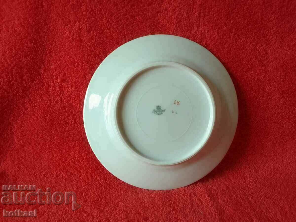 Auction Old porcelain plate Grape leaves marked Silesia Auction Old porcelain plate Grape leaves marked Silesia