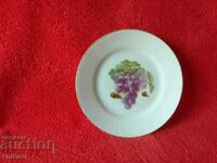 Old porcelain plate Grape leaves marked Silesia