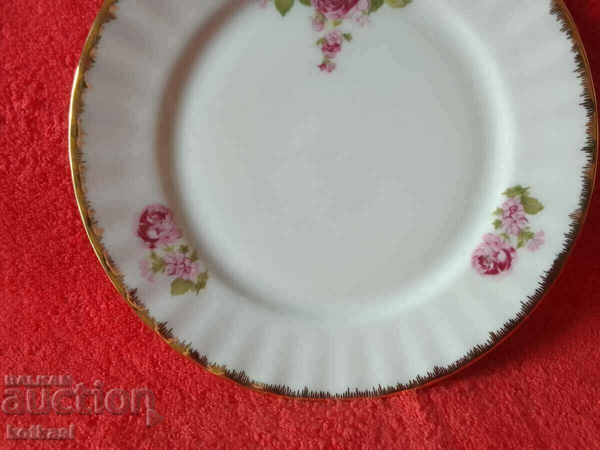 Old porcelain plate gilt flowers marked Kronester with price 10.50 BGN | € 5.37 Old porcelain plate gilt flowers marked Kronester with price 10.50 BGN | € 5.37