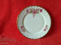 Old porcelain plate gilt flowers marked Kronester
