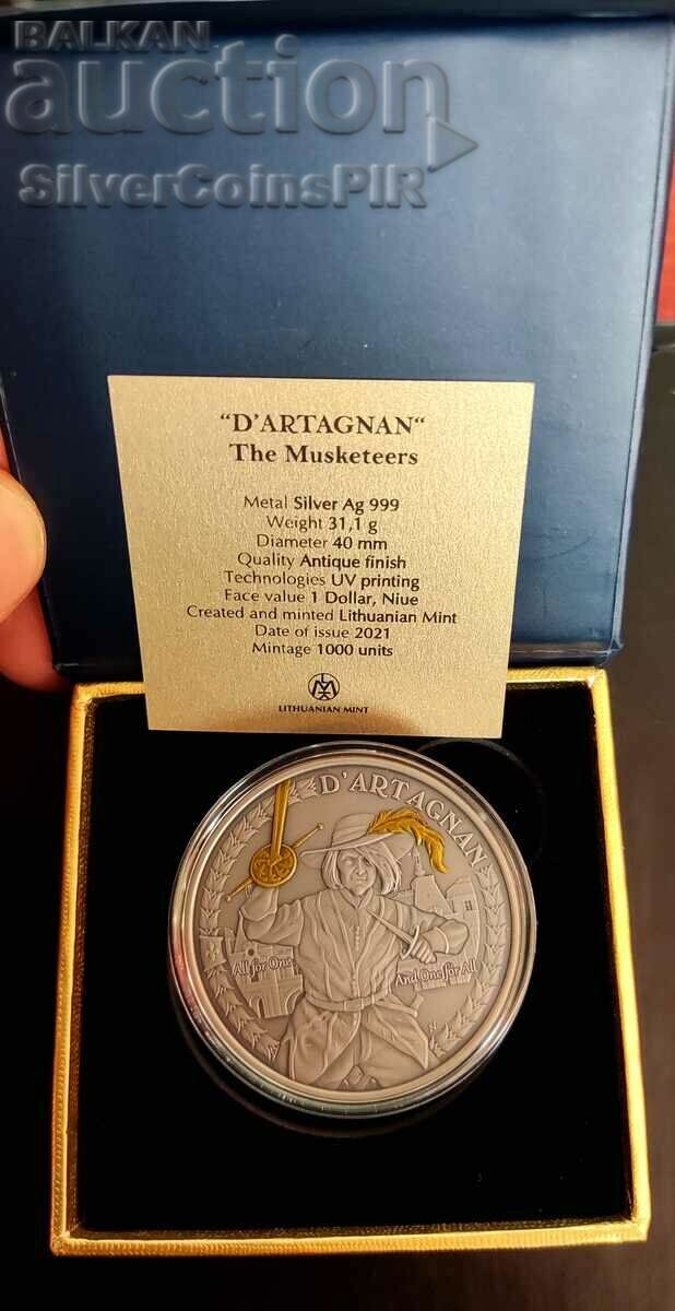 Silver 1 Oz D'Artagnan The Three Musketeers 2021 - 5 Silver 1 Oz D'Artagnan The Three Musketeers 2021 - 5