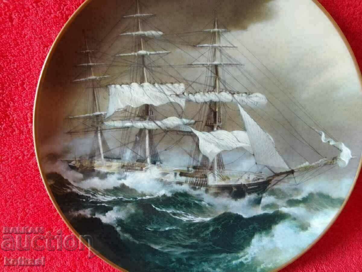 Delivery of Old porcelain plate marked Storm Ocean Ship Galleon Delivery of Old porcelain plate marked Storm Ocean Ship Galleon