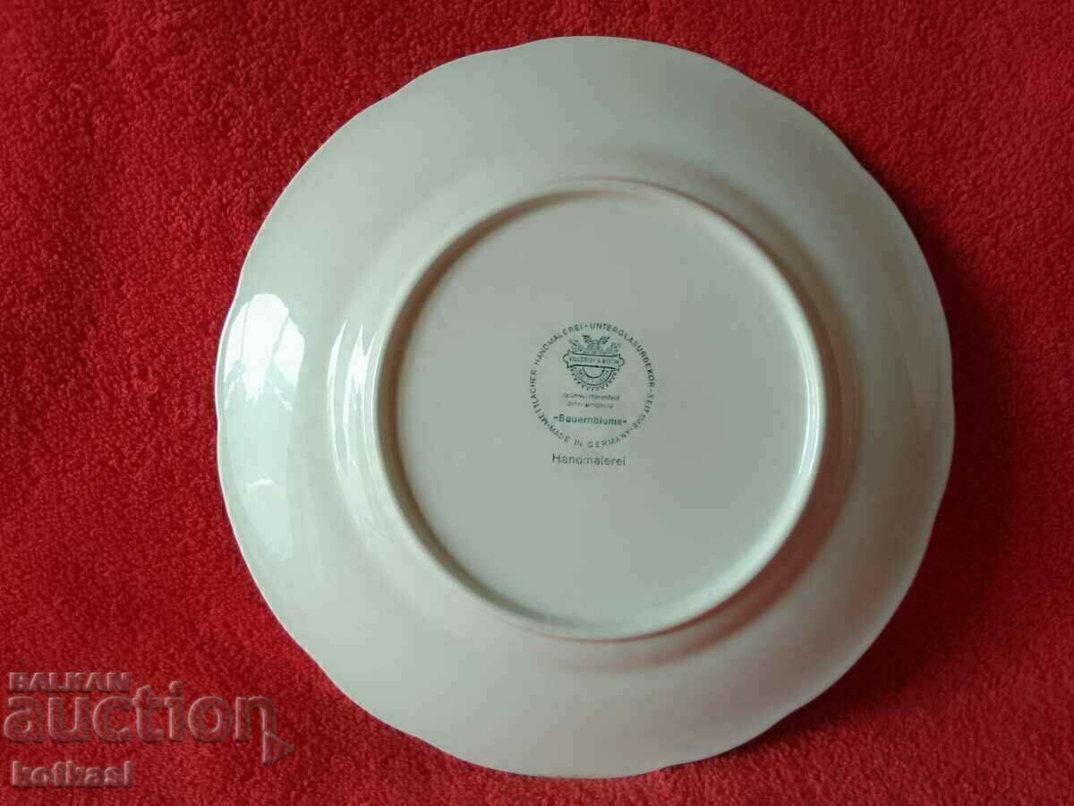 Auction Old porcelain plate Villeroy&Boch Mettlach Germany Flowers Auction Old porcelain plate Villeroy&Boch Mettlach Germany Flowers