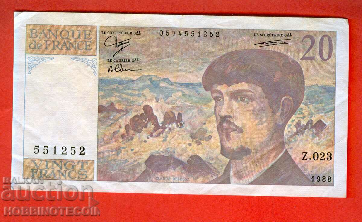 FRANCE FRANCE 20 Franc issue issue 1988
