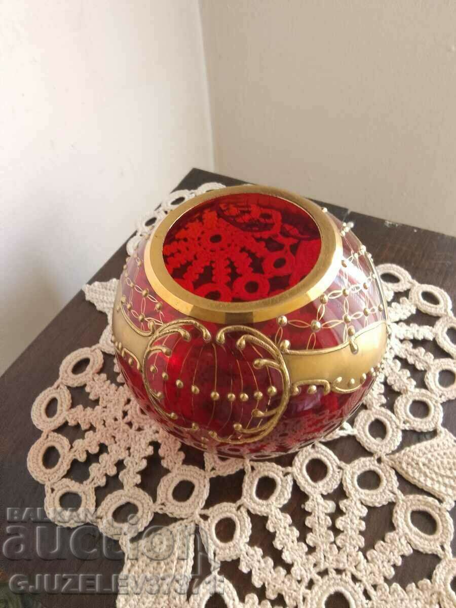 hand blown ruby red art glass vase - 6 hand blown ruby red art glass vase - 6