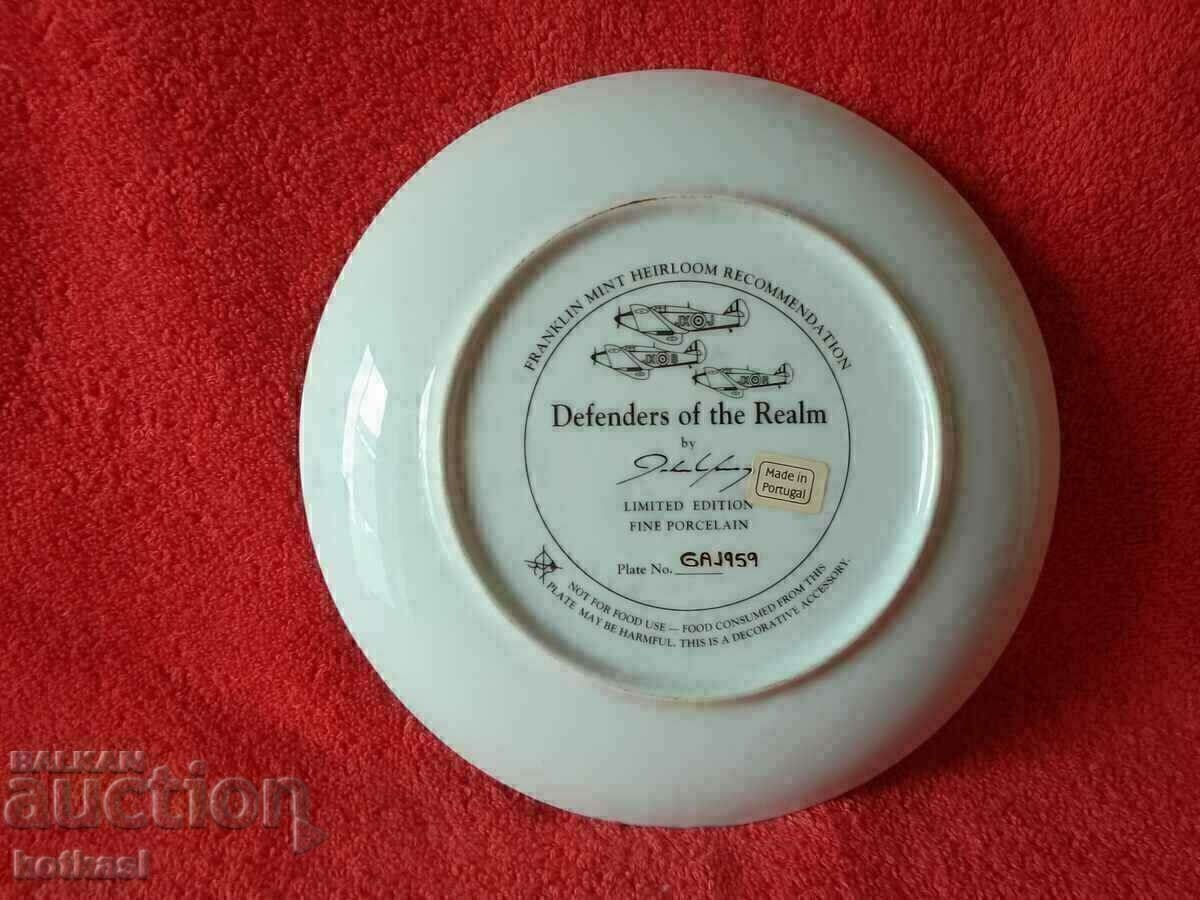 Old porcelain plate marked signed Airplane Castle - 5 Old porcelain plate marked signed Airplane Castle - 5