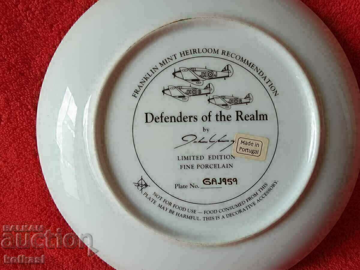 Old porcelain plate marked signed Airplane Castle - 6 Old porcelain plate marked signed Airplane Castle - 6