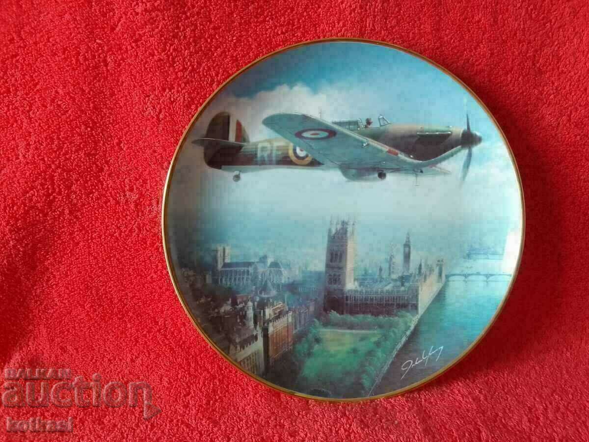 Old porcelain plate marked signed Aircraft Palace Old porcelain plate marked signed Aircraft Palace