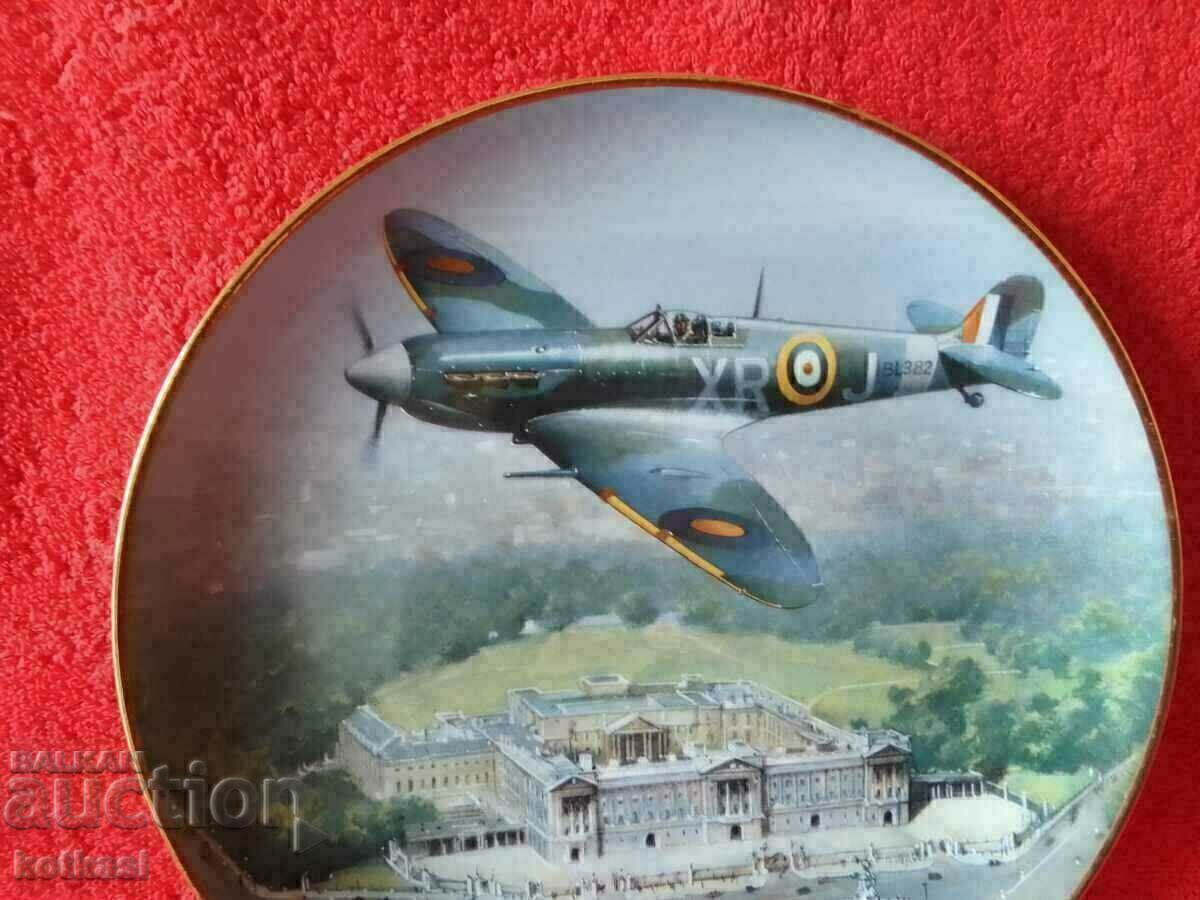 Auction  Old porcelain plate marked signed Aircraft Palace