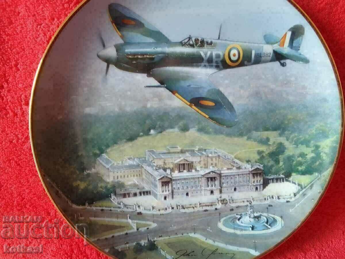 Delivery of Old porcelain plate marked signed Aircraft Palace