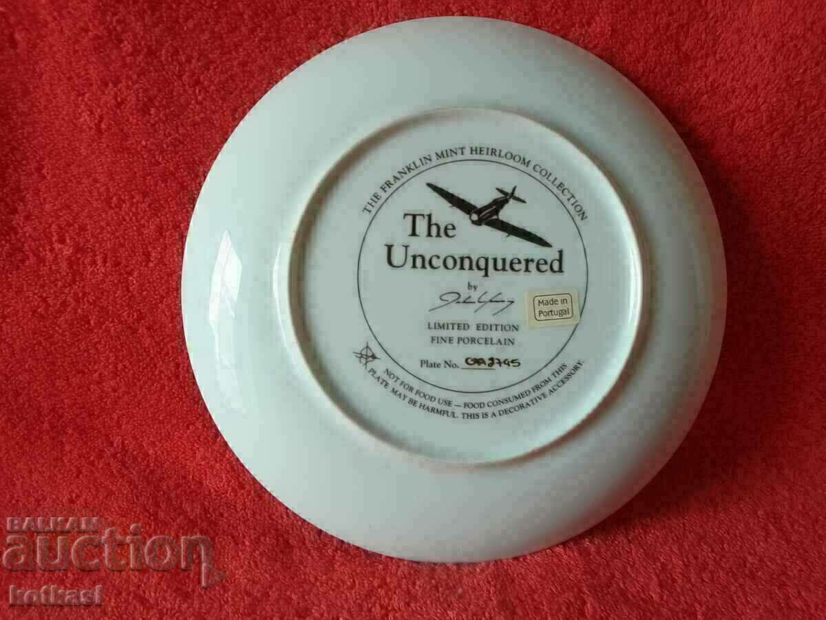 Old porcelain plate marked and signed Airplane Grad Reka - 6 Old porcelain plate marked and signed Airplane Grad Reka - 6