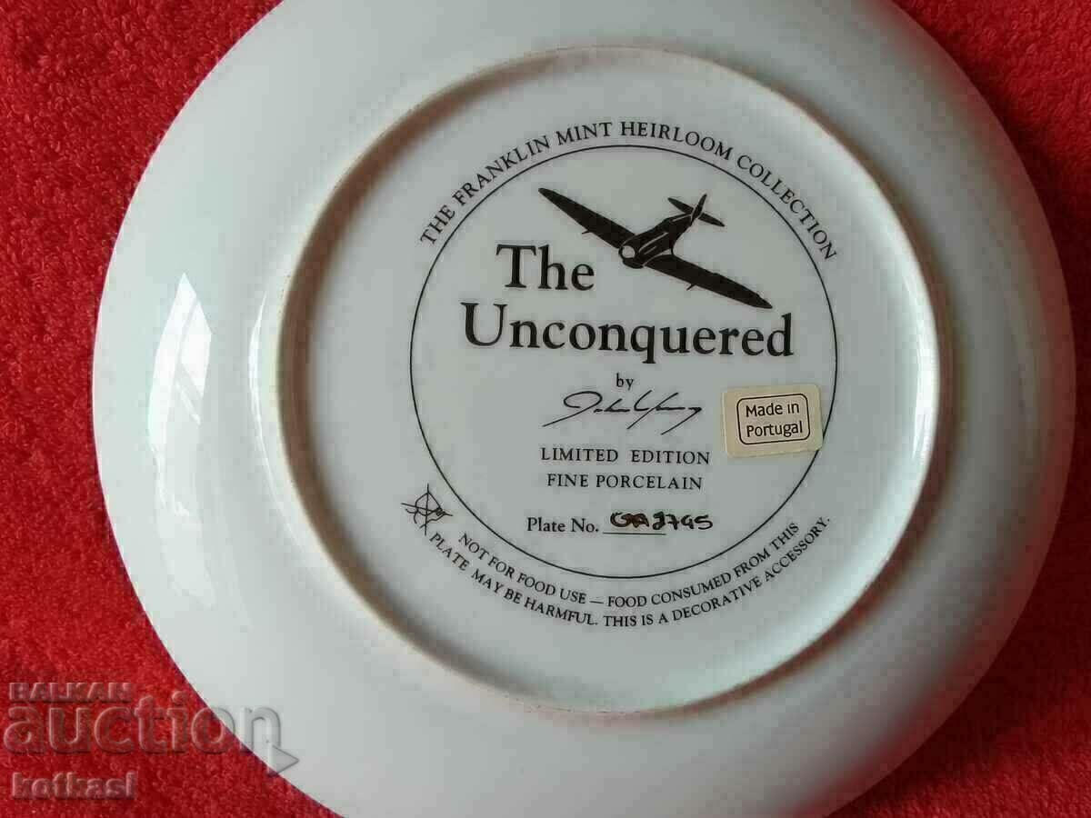 Old porcelain plate marked and signed Airplane Grad Reka - 7 Old porcelain plate marked and signed Airplane Grad Reka - 7