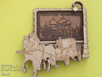 Authentic wooden 3D magnet from Veliky Novgorod, Russia