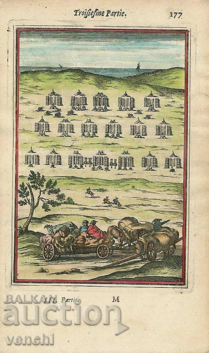 1696 - ГРАВЮРА МАЛЕТ - СТРОЙ ВОЙСКА . 1696 - ГРАВЮРА МАЛЕТ - СТРОЙ ВОЙСКА .