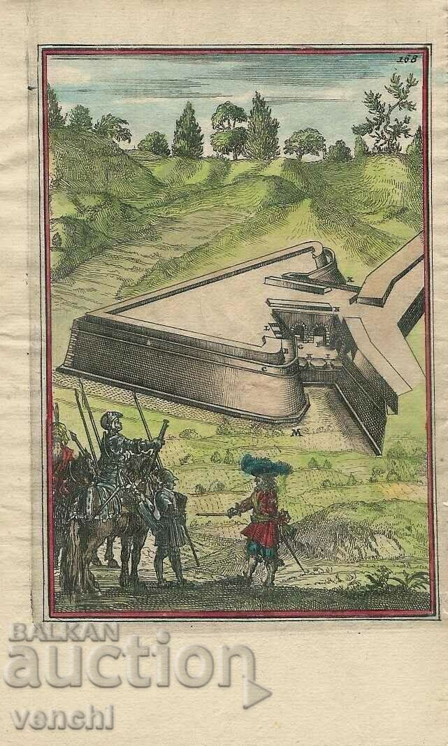 1696 - ГРАВЮРА МАЛЕТ - ПЛАН КРЕПОСНА СТЕНА, РИЦАРИ .