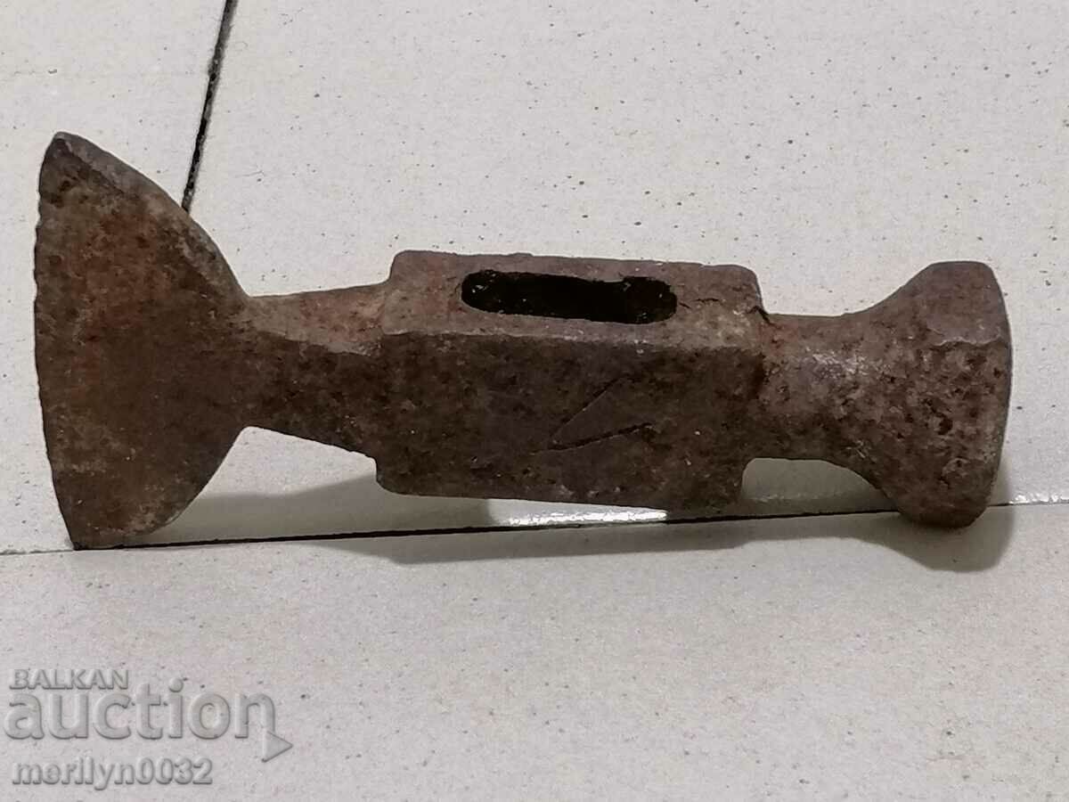 Auction Old ax, axe, saber blade wrought iron Auction Old ax, axe, saber blade wrought iron