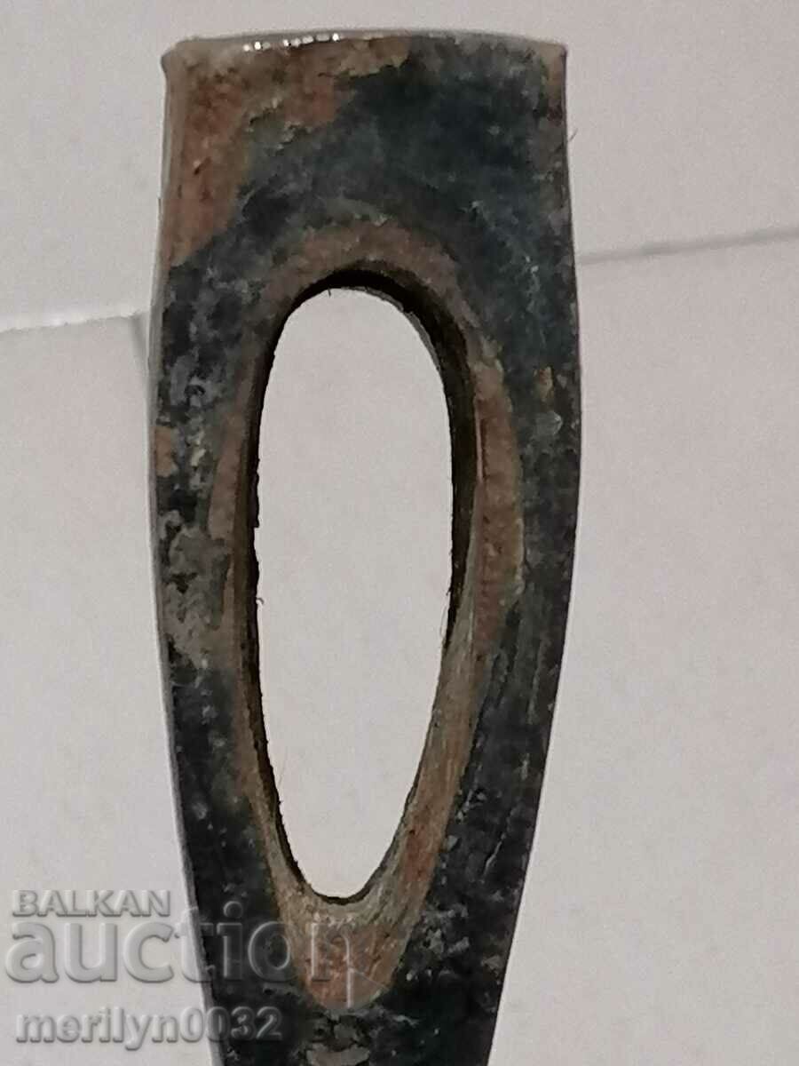 Old ax, axe, saber blade forged iron - 7