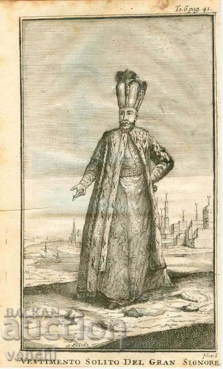 1738 - GRAVURA VECHE - TURCIA