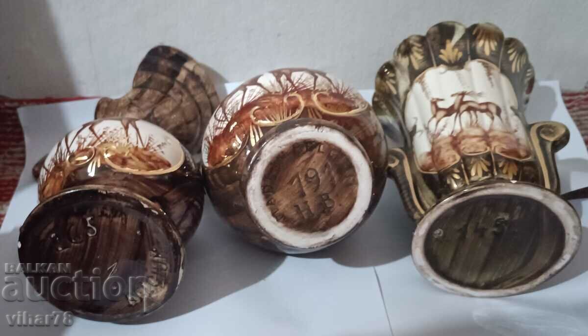 Delivery of Lot of six porcelain, ashtray, vase... with hunting motifs Delivery of Lot of six porcelain, ashtray, vase... with hunting motifs