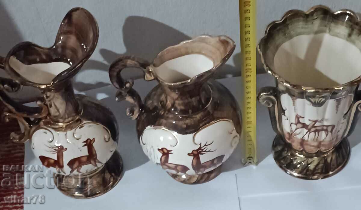 Lot of six porcelain, ashtray, vase... with hunting motifs - 7 Lot of six porcelain, ashtray, vase... with hunting motifs - 7