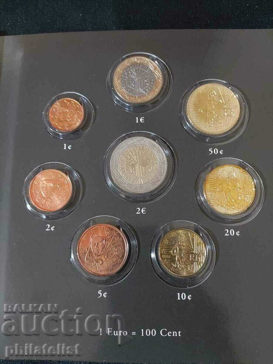 France Complete Set of 5 Ct. to 10 Fr and Euro Series 1999 with price 44.00 BGN | € 22.50