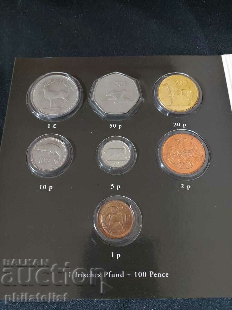 Auction Complete set - Ireland 1p to 1 pound and Euro 2002 series Auction Complete set - Ireland 1p to 1 pound and Euro 2002 series