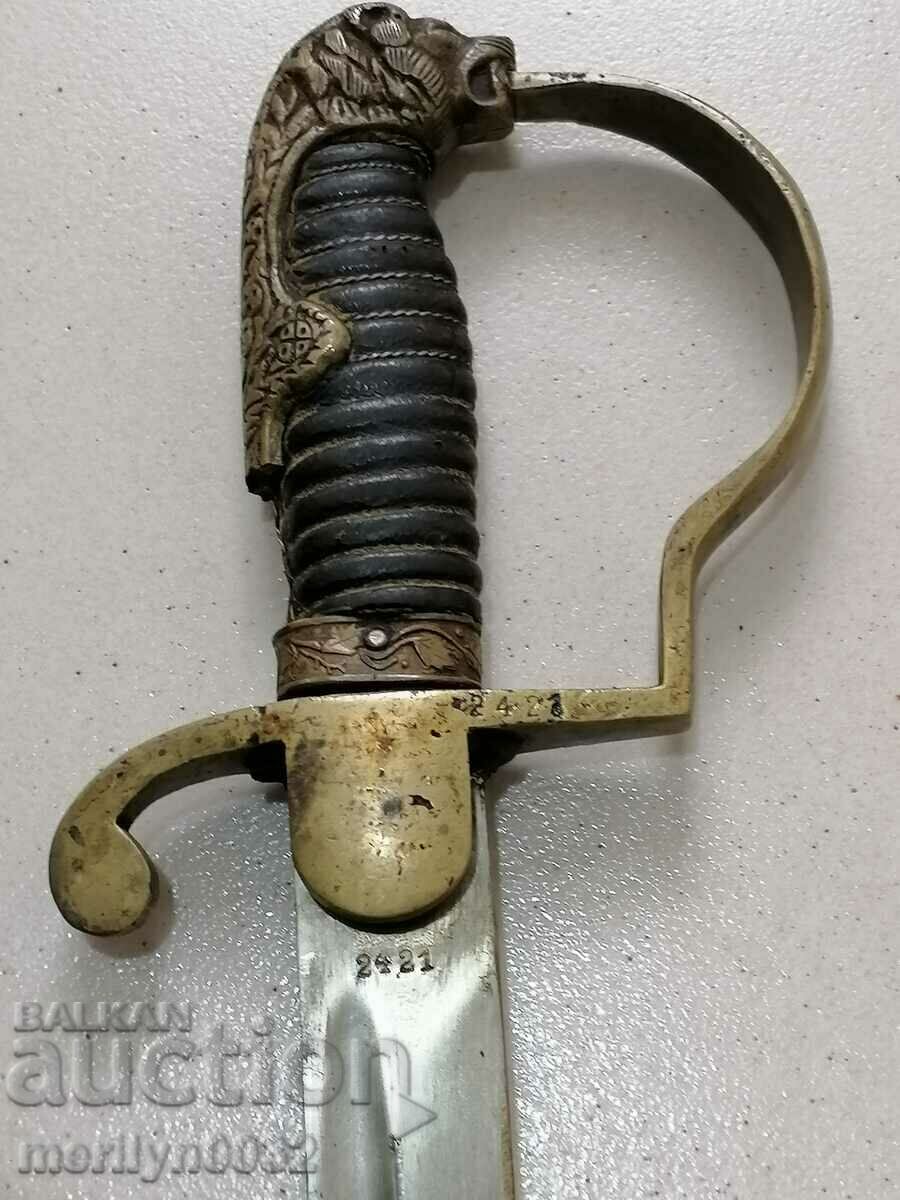 Auction Bulgarian combat non-commissioned officer saber with kanya checkers sword palash Auction Bulgarian combat non-commissioned officer saber with kanya checkers sword palash