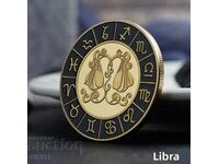 Monedă zodiacal Balanță într-o capsulă de protecție, semne zodiacale, zodiac